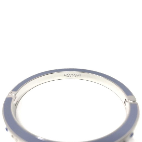 Coach Kissing C Hinge Bracelet Enamel Fill Silver - Picture 2 of 4